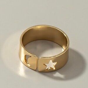 1 LEFT!! SABLE GOLD SUN & MOON RING